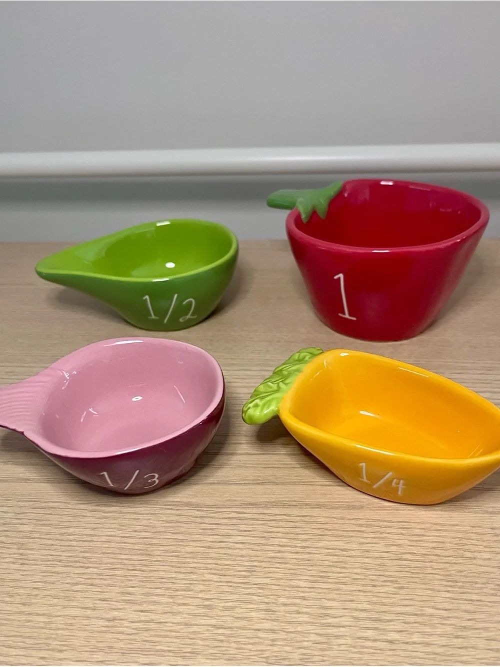 Rae Dunn Vegetable Measuring Cups - Ceramic - Stacking - NWT